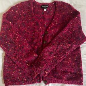 Savannah Speckled Dark Pink/Fucsia Cardigan Sweater